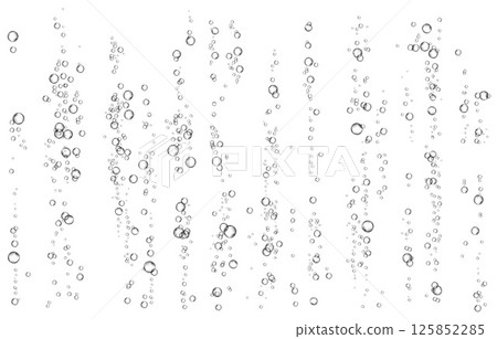 Oxygen air bubbles  flow  in water on white  background. 125852285