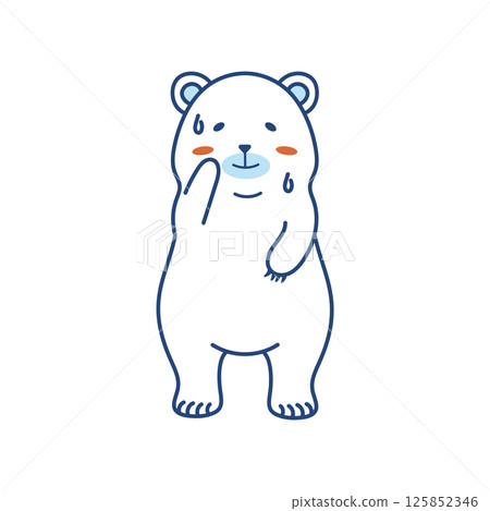 可愛的北極熊插圖(彩色) 可愛的北極熊插圖(彩色) 125852346