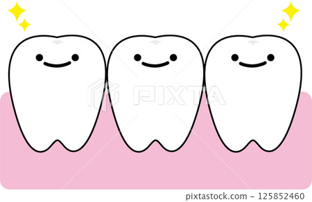 Cute illustration of healthy teeth Cute illustration of healthy teeth 125852460
