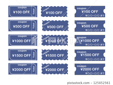 折扣優惠券圖片集海軍藍 折扣優惠券圖片集海軍藍 125852561