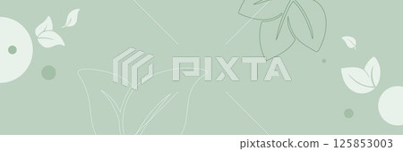 Horizontal banner with nature motifs 125853003