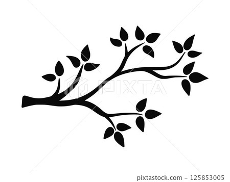 Monochrome black leafy tree clip art Monochrome black leafy tree clip art 125853005