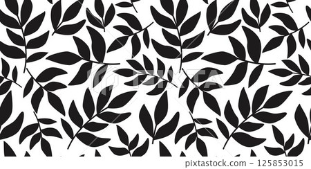 Black and white floral background 125853015