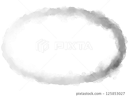 Monochrome watercolor oval frame 125853027
