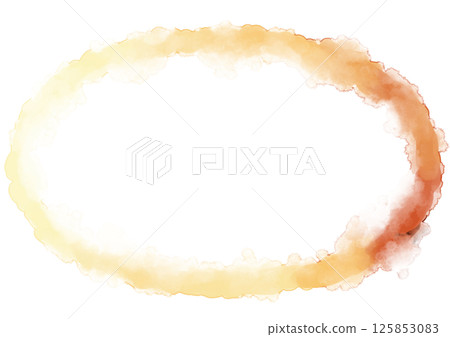 Yellow oval frame painted with watercolors Yellow oval frame painted with watercolors 125853083