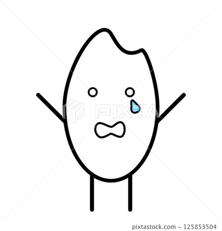 Rice character crying expression Rice character crying expression 125853504