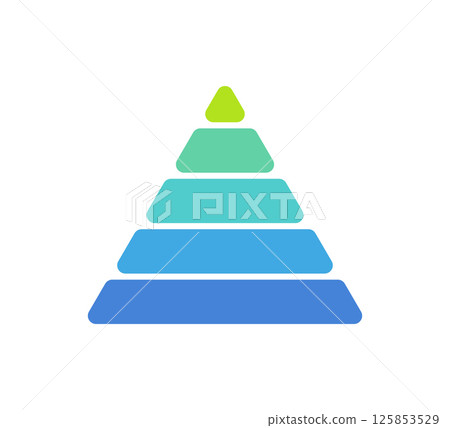 Levels of triangular pyramid. Triangle pyramid chart. Maslow layer diagram. Development level infographic. Five floor. Business graph. Vector illustration isolated on white background Levels of triangular pyramid. Triangle pyramid chart. Maslow layer diagram. Development level infographic. Five floor. Business graph. Vector illustration isolated on white background 125853529