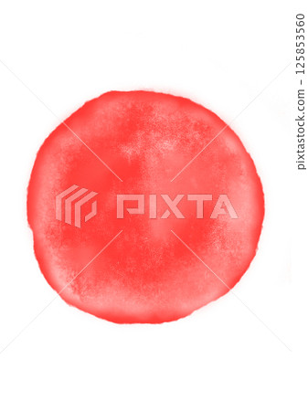 Red circle watercolor illustration material transparent background png 125853560