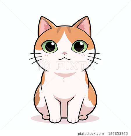 Illustration of a tea tabby cat 125853853