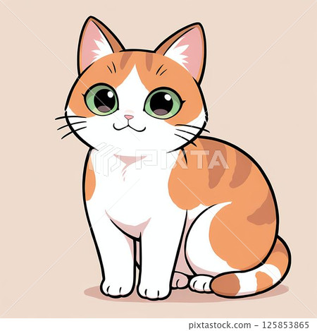Sitting brown cat 125853865