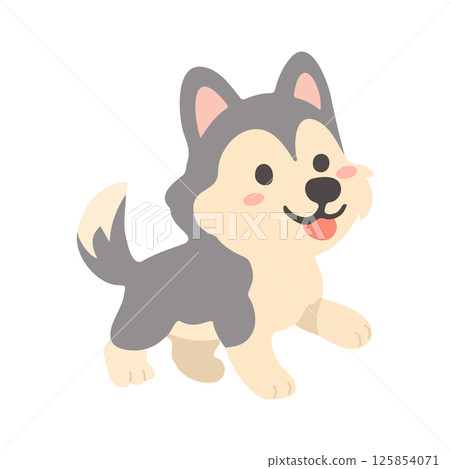 Cute Fluffy Puppy cartoon animal 125854071