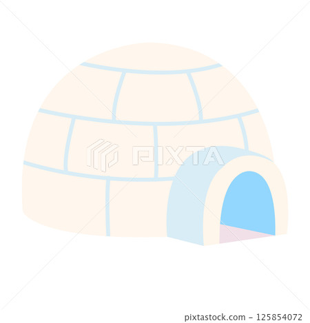 Flat design illustration of an igloo 125854072