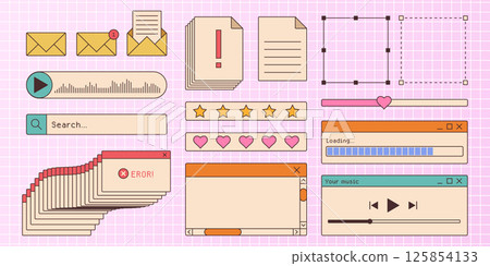Retro browser window interface kit. Retro browser window interface kit. 125854133