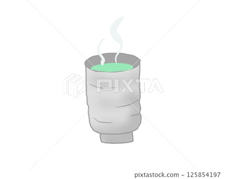 裝滿熱茶的茶杯插圖 125854197