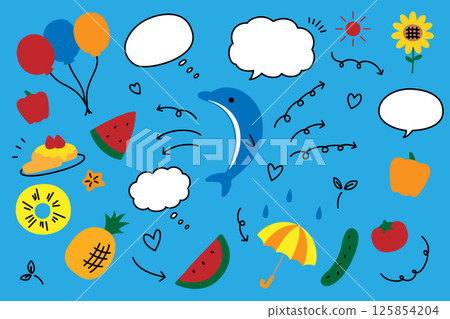 Cute summer material speech bubble arrow set Cute summer material speech bubble arrow set 125854204