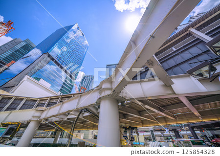 Tokyo cityscape in Japan May West Exit... Goodbye West Exit... West Exit redevelopment site... The left back is the Yamanote Line platform side 125854328