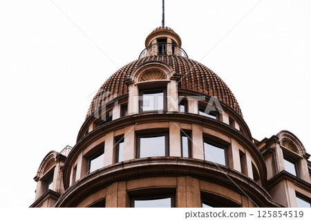Historical architectural dome against clear sky for urban design inspiration in Paris Historical architectural dome against clear sky for urban design inspiration in Paris 125854519