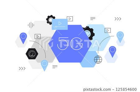 5G connection. Data transfer. High technologies. Internet 125854600