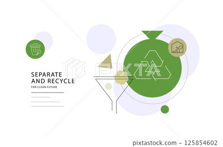 Separate and recycle. Waste management. Presentation slide 125854602