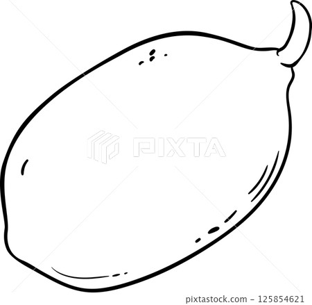 Cupuacu Fruit and Outline Illustration. Organic natural nutritional healthy food ingredient, vegetarian diet product. Cupuacu Fruit and Outline Illustration. Organic natural nutritional healthy food ingredient, vegetarian diet product. 125854621