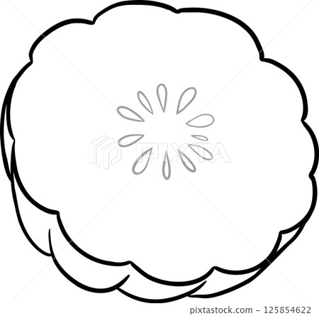 Garcinia Fruits and Outline Illustration. Organic natural nutritional healthy food ingredient, vegetarian diet product. 125854622