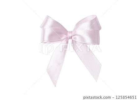 Beautiful pink gift bow on white background Beautiful pink gift bow on white background 125854651