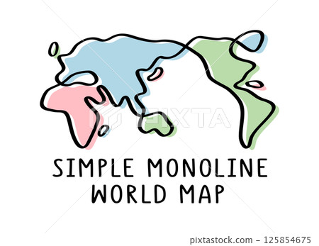 A simple, cute world map 125854675