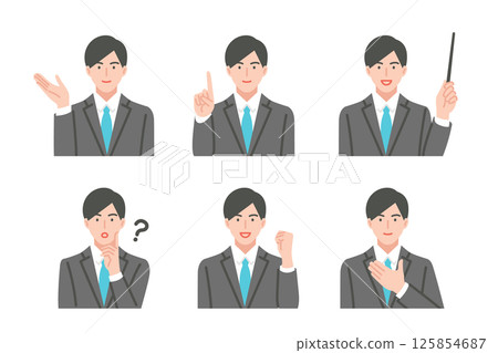 年輕男老師常用姿勢一組 125854687