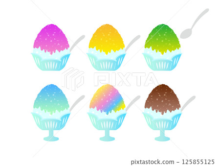 Shaved ice illustration variations 125855125