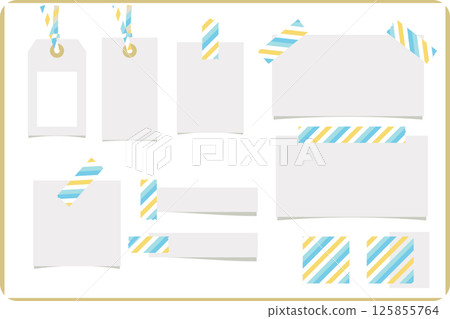 彩色條紋遮蔽膠帶和便箋材料套裝（用於計劃表、標籤和便籤） 125855764