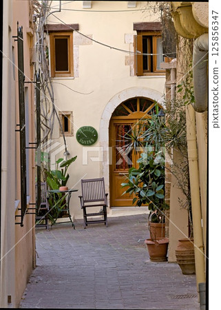 Aisle at old town of Chania, Crete, Greece 125856347