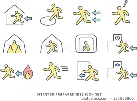 疏散圖標集 125856866