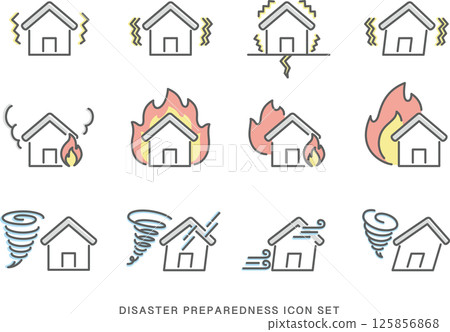 Disaster prevention and disaster icon set_1 125856868