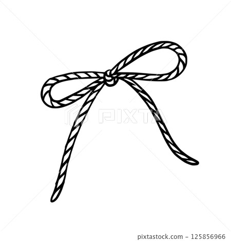 Hand drawn vector rope bow illustration Hand drawn vector rope bow illustration 125856966