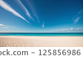 White sand beach and blue sea and blue sky 125856986