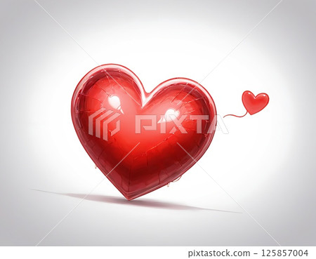 Big heart and small hearts on a white background Big heart and small hearts on a white background 125857004