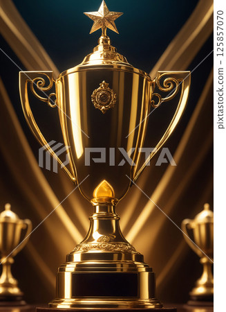 Shiny gold trophy 125857070