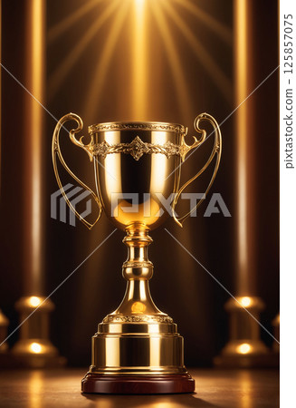 Shiny gold trophy 125857075