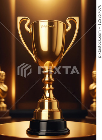 Shiny gold trophy Shiny gold trophy 125857076