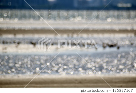 Background material with a shallow coastline motif 125857167