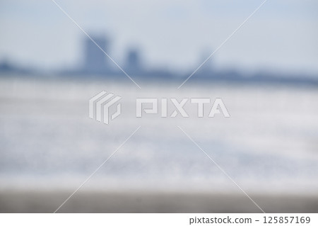 Background material with a shallow coastline motif 125857169