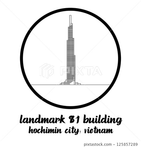 Circle Icon Landmark 81 Building. Vector Illustration Circle Icon Landmark 81 Building. Vector Illustration 125857289