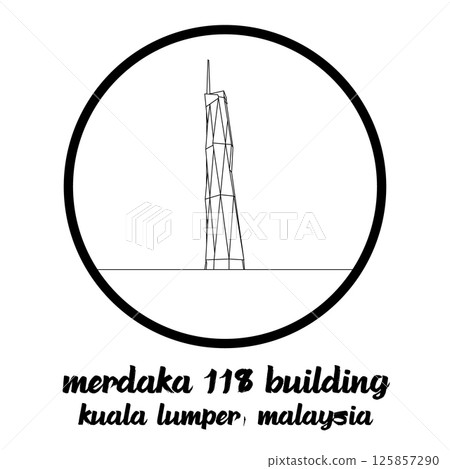 Circle Icon Merdaka 118 Building. Vector Illustration 125857290