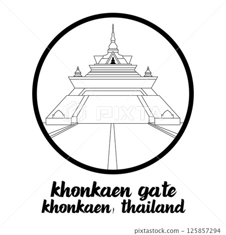 Circle Icon Khonkaen Gate. Vector Illustration Circle Icon Khonkaen Gate. Vector Illustration 125857294