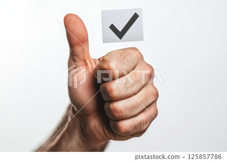 Sportsman showing thumbs up, approval, symbol of honesty and trust, check sign Sportsman showing thumbs up, approval, symbol of honesty and trust, check sign 125857786