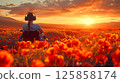 young woman sits in a wheelchair wearing headphones and listening to music. 125858174