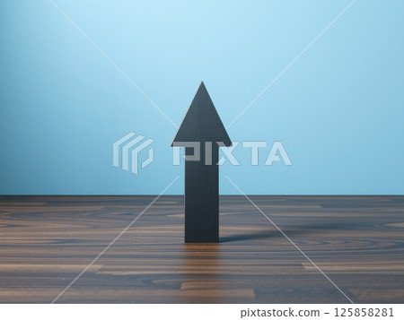 Single Upward Arrow. Direction and Focus 125858281