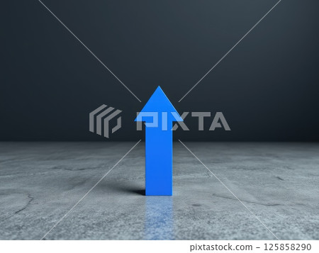 Single Upward Arrow. Direction and Focus Single Upward Arrow. Direction and Focus 125858290