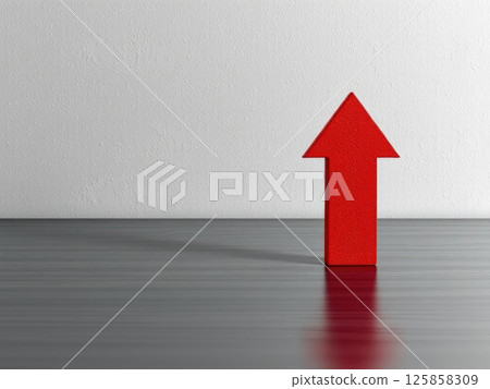 Single Upward Arrow. Direction and Focus 125858309