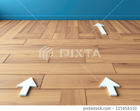 Detailed White Arrows on Wood Growth Concept 125858310